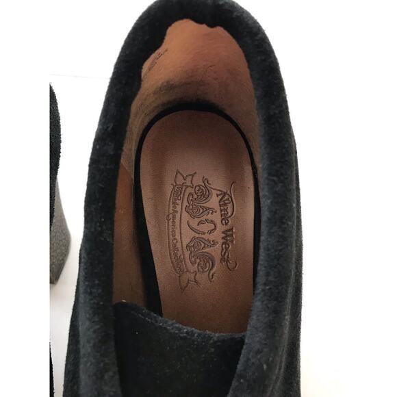 Nine West Suede Snow Drift Lug Sole Lace Up Booties Black - Picture 7 of 12